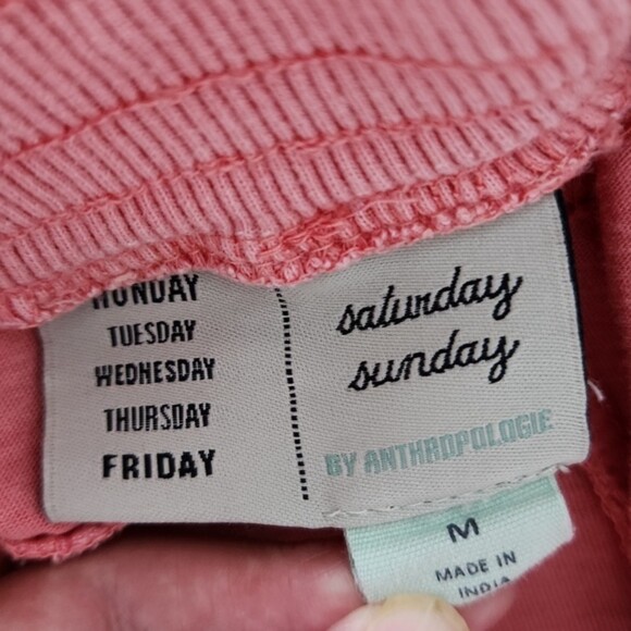 Anthropologie Saturday Sunday Harem Jogger Sweatpants, Coral Pink, Size M - Picture 6 of 10